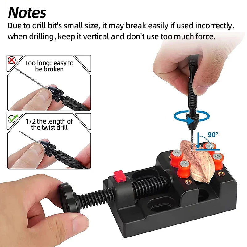 Mini Aluminum Hand Drill 0.3–3.4mm – Keyless Chuck Micro Rotary Tool w ...