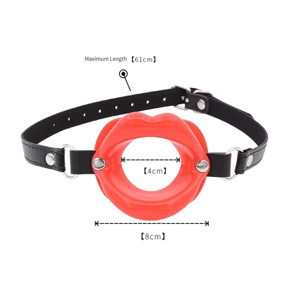 Silicone Lips O-Ring Gag – Oral Fixation Open Mouth BDSM Bondage Restraint for Couples, Adult Sex Toy