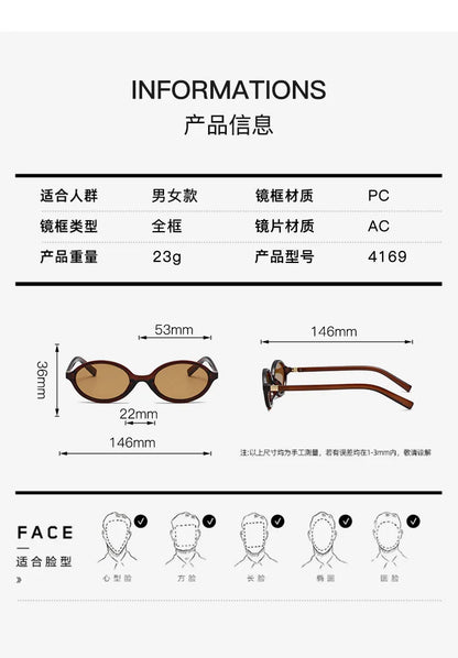 Fashion Oval Retro Sunglasses for Women – Simple Literary Design, Small Frame UV400 Luxury Travel Eyewear