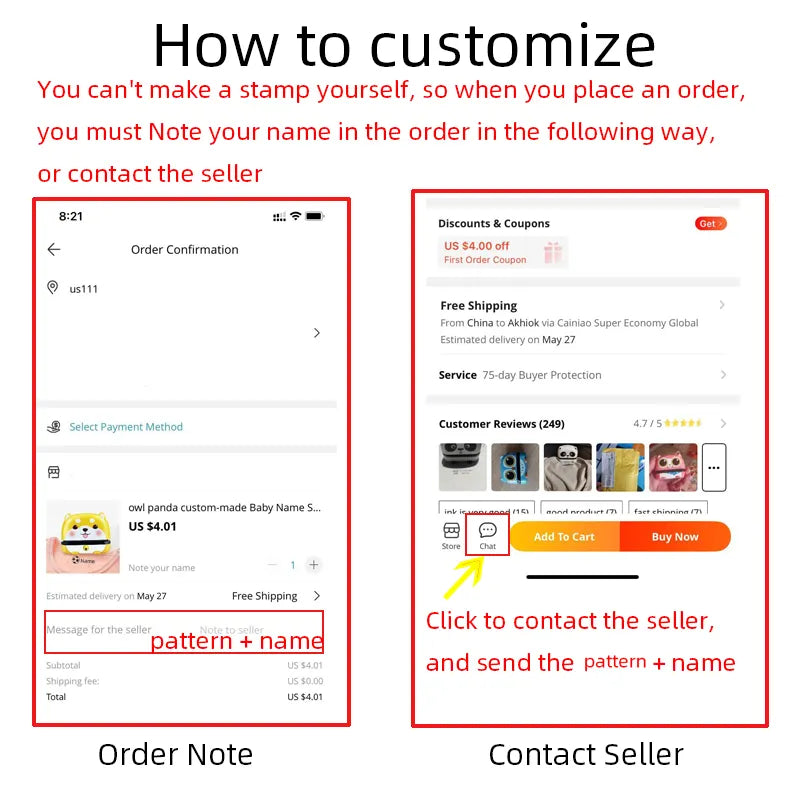 Children's Custom Name Seal Stamp - Kindergarten Clothes Waterproof Name Sticker, Kawaii Montessori Gift for Students