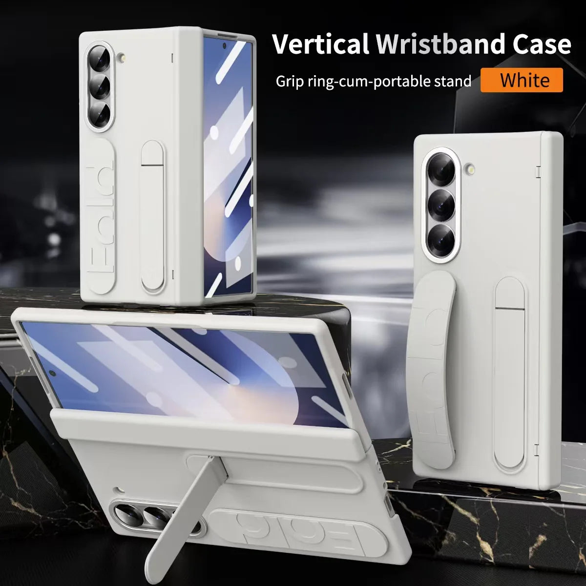 Shockproof Wristband Phone Case for Samsung Galaxy Z Fold 6/5/4/3 5G – Hinge Protection & Screen Glass Film Cover