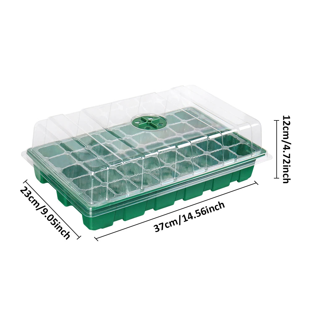 3pcs 40-Cell Seed Tray Set — Thickened Seedling Propagator with Transparent Cover for Greenhouse & Garden