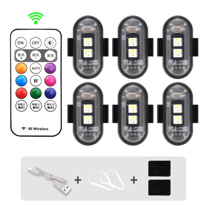 Wireless RGB LED Strobe Lights – Warning & Position Lights for Aircraft, Helicopters, and Motorcycles