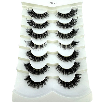 HBZGTLAD 7 Pairs Cat Eye Faux Mink Lashes – Clear Band, Wispy & Natural Full Strip Eyelashes