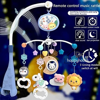 Baby Crib Mobile with Music, Lights, and Projection - Remote Control Toys for Newborns 0-6 Months