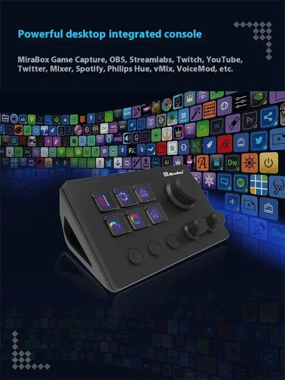 Mirabox N3 Streamdeck Keypad — Mini Customizable Macro Keyboard with Screen & Knob for Desktop
