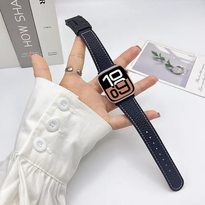 Genuine Leather Straps for Apple Watch – 40mm-49mm Bands for Series 5/6/7/8/9/10, SE & Ultra