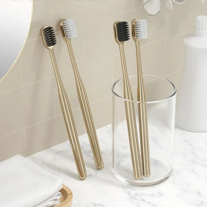 New Electroplated Luxury Toothbrush: Gold & Silver Teeth Brush for Men and Women - Kingubznis Brand