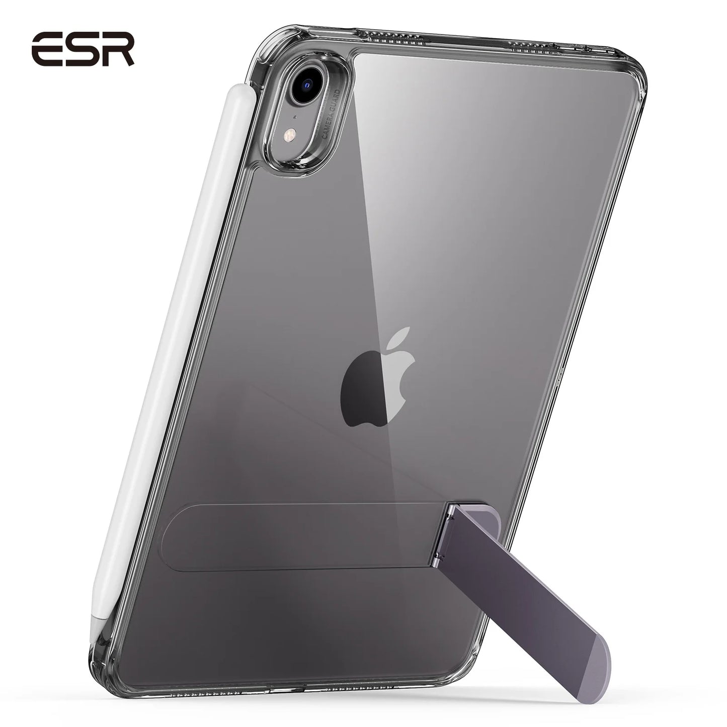 ESR Kickstand Case for iPad Mini 6/7 – Hybrid Protection Clear Back Cover with Stand & Pencil Support