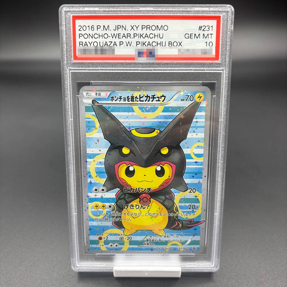 DIY 2023 PTCG Van Gogh Pikachu & Grey Felt Hat Collection Card – 10-Point Rating Anime Game Card Gift Toy