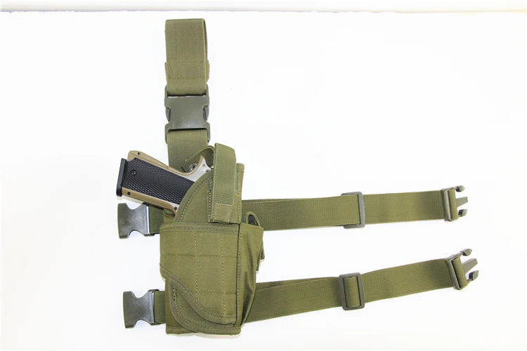 Drop Leg Gun Holster – Adjustable Tactical Pistol Case for GLOCK 17/M9/P226/CZ 75 Revolver, Left/Right Hand, Airsoft & Hunting