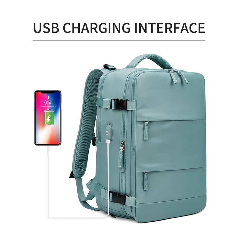 Women's Laptop Backpack 15.6inch | USB Charging School Backpack with Independent Shoe Bag | Teenage Girl Travel Outdoor Backpack