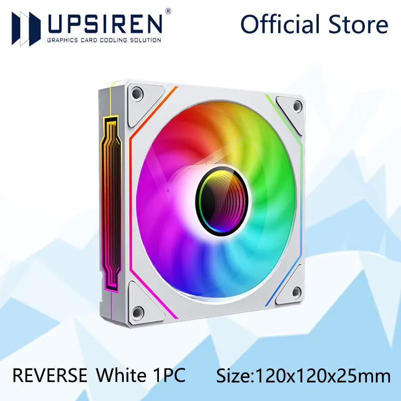 UPSIREN UF-1 PRISM 4 PRO 12cm ARGB Computer Chassis Fan – Quiet 4 Pin PWM Cooling Fan, 45.2CFM Air Volume (600-1500RPM)