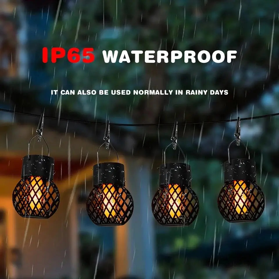 LED Solar Hanging Lanterns 1-6Pcs – Outdoor Flame Effect, Waterproof Fairy Lights for Garden, Patio, and Yard Decor