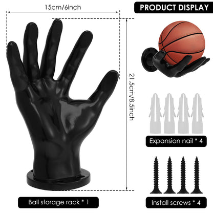 Wall-Mounted Hand-Shaped Basketball Storage Rack – Multi-Purpose Football Display Shelf & Space-Saving Room Decor Holder