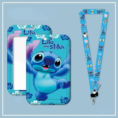 Disney Anime Stitch Badge Holder – Kawaii Card Holder Lanyard for Students, Kids, Campus Neck Strap Gift