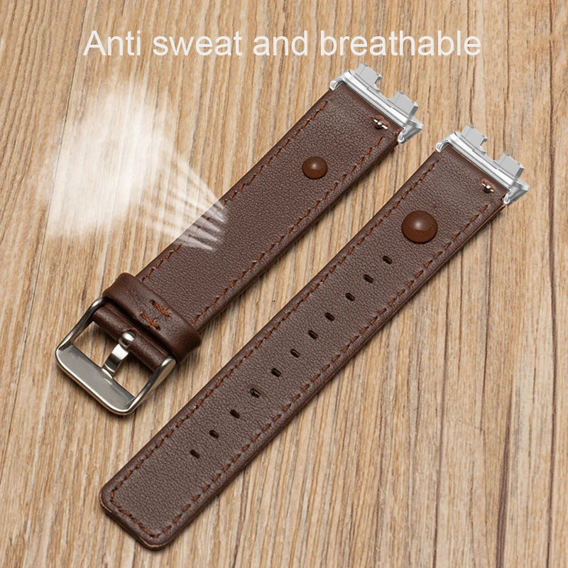 Genuine Leather Strap for Huawei Band 8/9 – Fashionable Watch Band Loop with Clasp for Men & Women