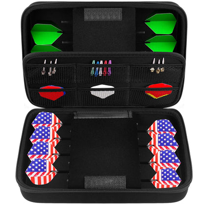 Dart Case for 16 Steel & Soft Tip Darts – Carrying Storage Organizer for Tips, Shafts, and Flights