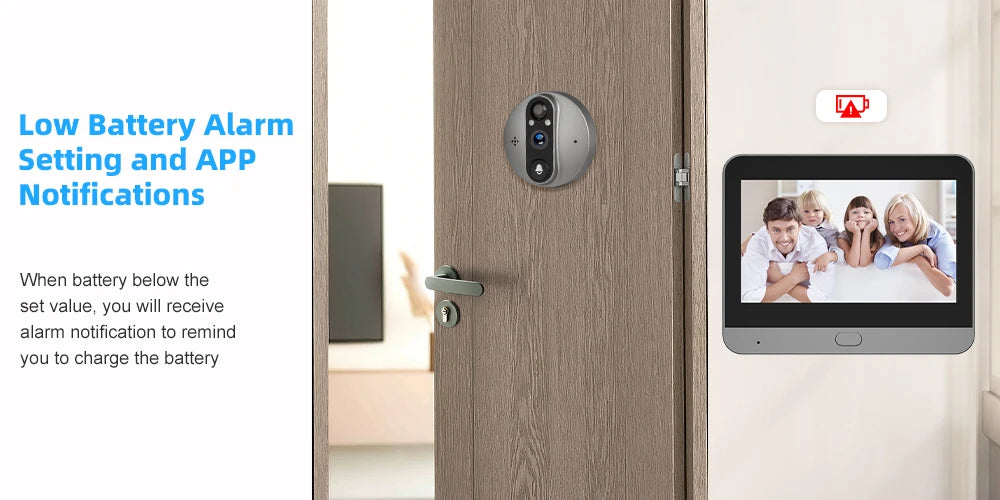 3MP Smart Life Tuya WiFi Doorbell — 1080P Peephole Camera, 5000mAh Battery, PIR Motion Sensor, IR, Alexa & Google Compatible