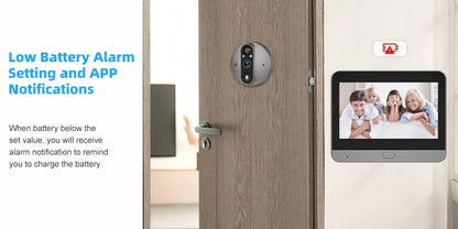 3MP Smart Life Tuya WiFi Doorbell — 1080P Peephole Camera, 5000mAh Battery, PIR Motion Sensor, IR, Alexa & Google Compatible