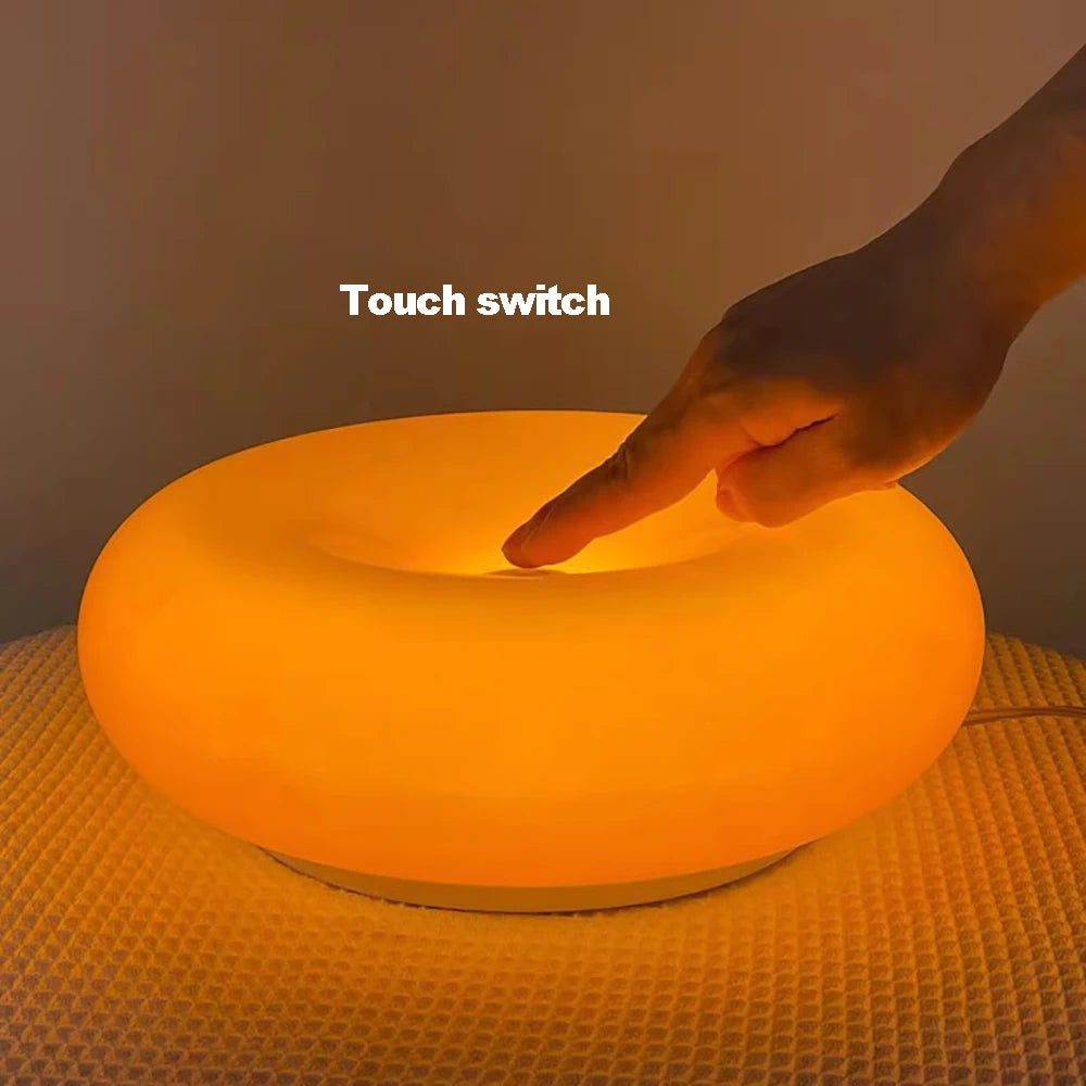 Bauhaus USB Table Lamp - Donut-Shaped Ambient Light for Bedroom, Living Room, & Dining Room Decoration