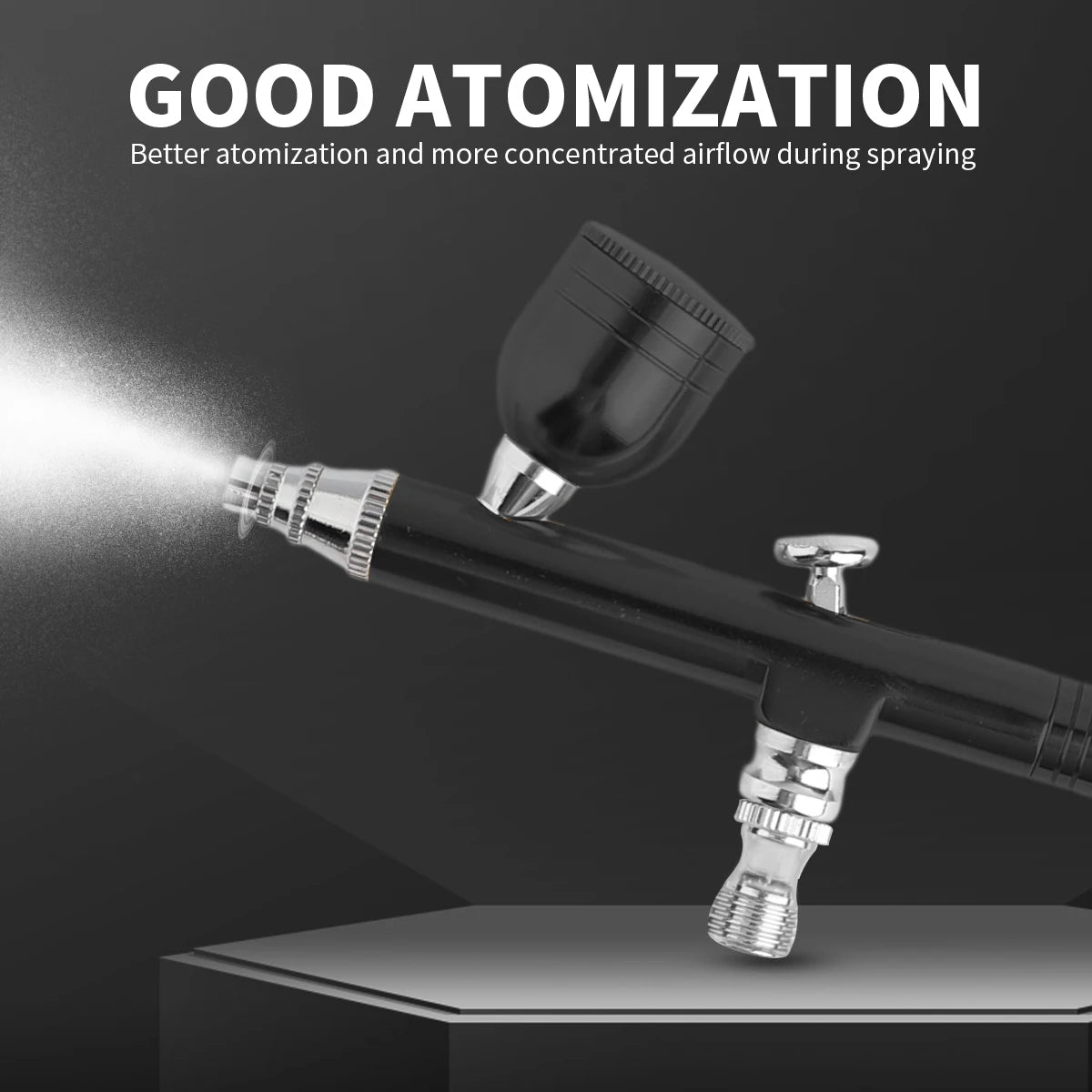 0.3mm Dual Action Gravity Feed Airbrush Kit with 7cc Quick-Release Fluid Cups – Perfect for Model Painting & Cake Art