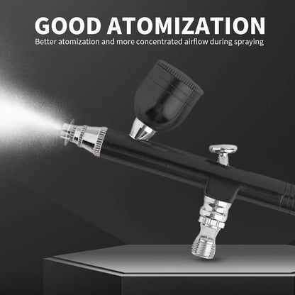 0.3mm Dual Action Gravity Feed Airbrush Kit with 7cc Quick-Release Fluid Cups – Perfect for Model Painting & Cake Art