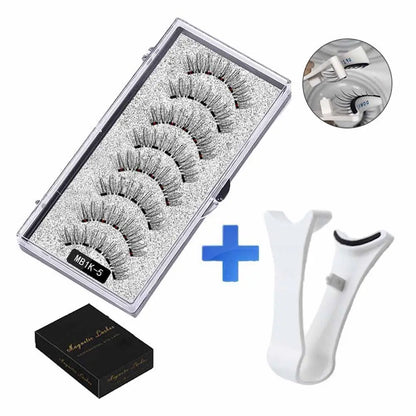 3D Natural Magnetic Eyelashes – 5 Magnetic Lashes with Handmade Gift Box, Reusable Extensions
