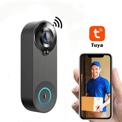 1080P Wireless Video Doorbell — WiFi Smart Doorbell with Tuya, Night Vision, Motion Detection & Two-Way Intercom for Home