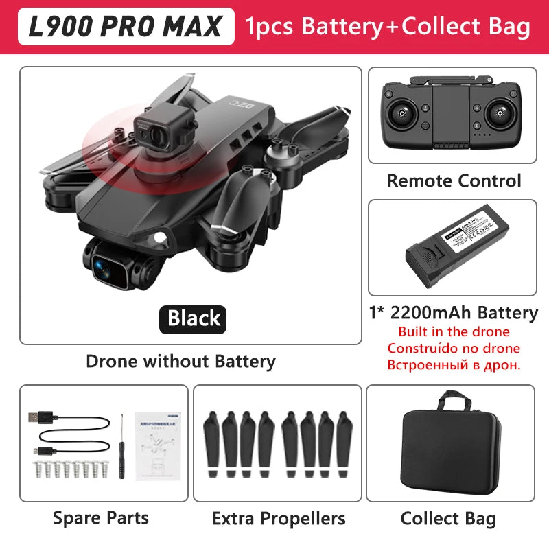 LYZRC L900 PRO GPS Drone – 4K HD Dual Camera, 5G WiFi, Brushless Motor, FPV Quadcopter, Foldable Aerial Photography Drone