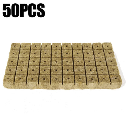 Stonewool Hydroponic Grow Cubes — 500/50x Seedling Blocks for Garden Germination & Water Cultivation
