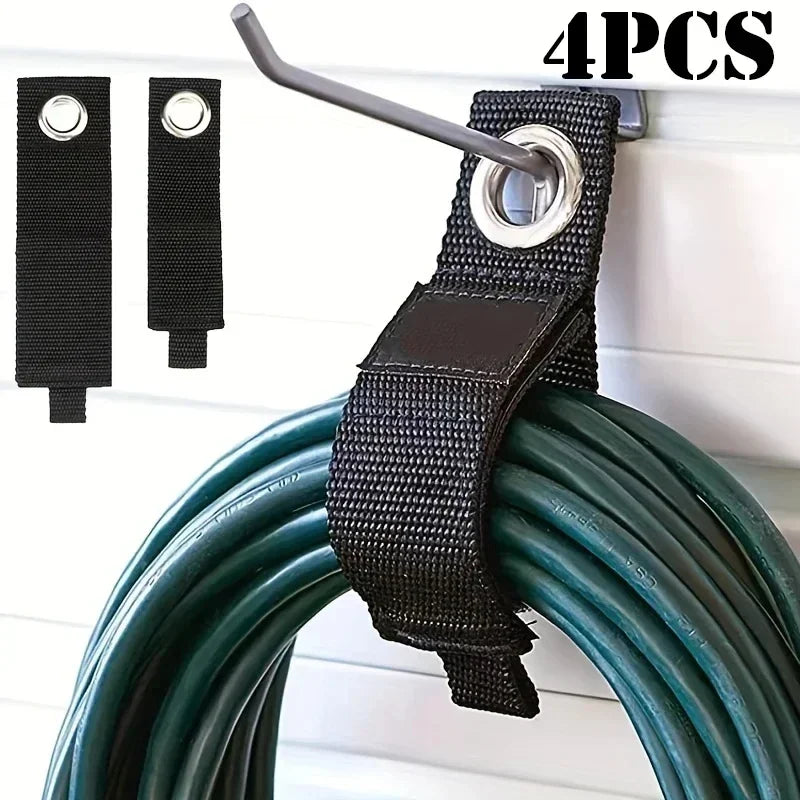 4pcs Heavy-Duty Storage Straps – Reusable Cable, Hose & Extension Cord Organizer for Garage