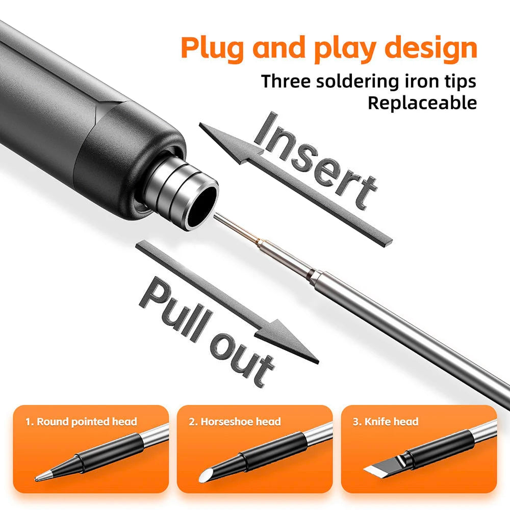 Multifunctional USB Electric Soldering Iron Kit – Adjustable 300–450℃ Digital Welding Tool Set