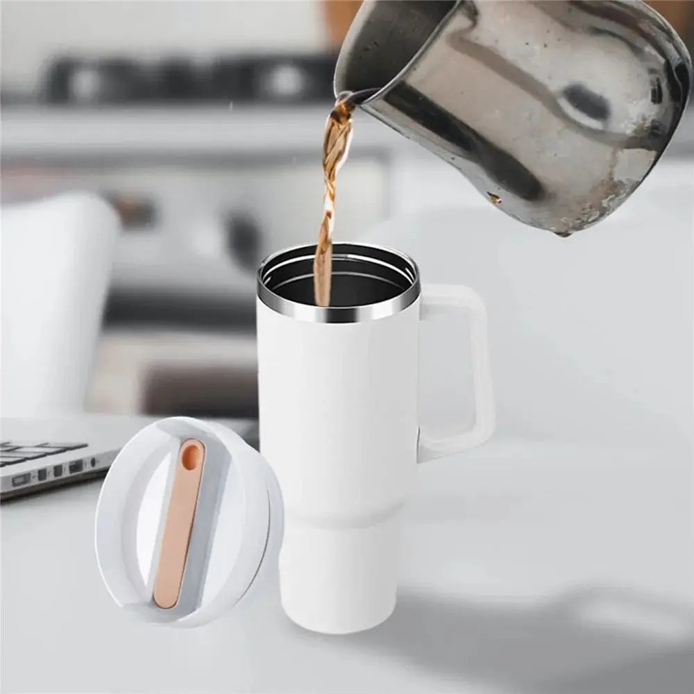 40oz Spill-Proof Tumbler Lid — Sealing Plastic Replacement for Stanley Quencher H2.0