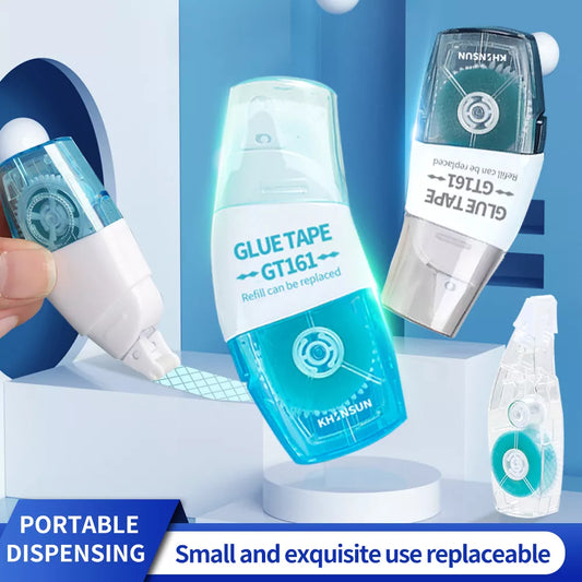 Double-Sided Adhesive Tape Roller Glue Tape - 6mm*8m with Refill Glue for DIY Journal and Stationery Projects