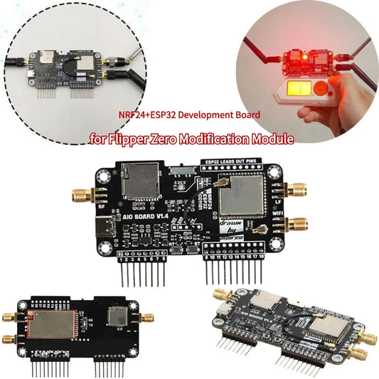 Flipper Zero Modification Module – NRF24 + ESP32 2.4G High-Gain Development Board with CC1101 Support for NRF Sniffer & MouseJacker