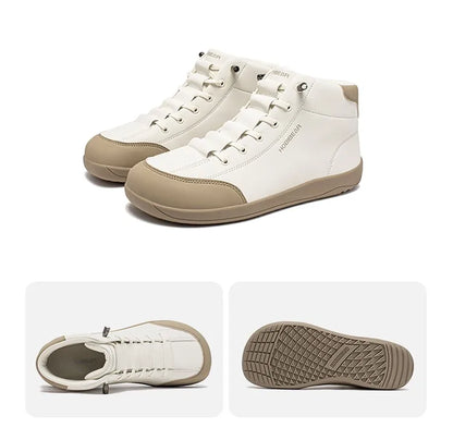 HOBIBEAR Mid-Top Barefoot Shoes — Men & Women Wide Toe Ankle Boots, Outdoor Non-Slip Artificial Leather Footwear