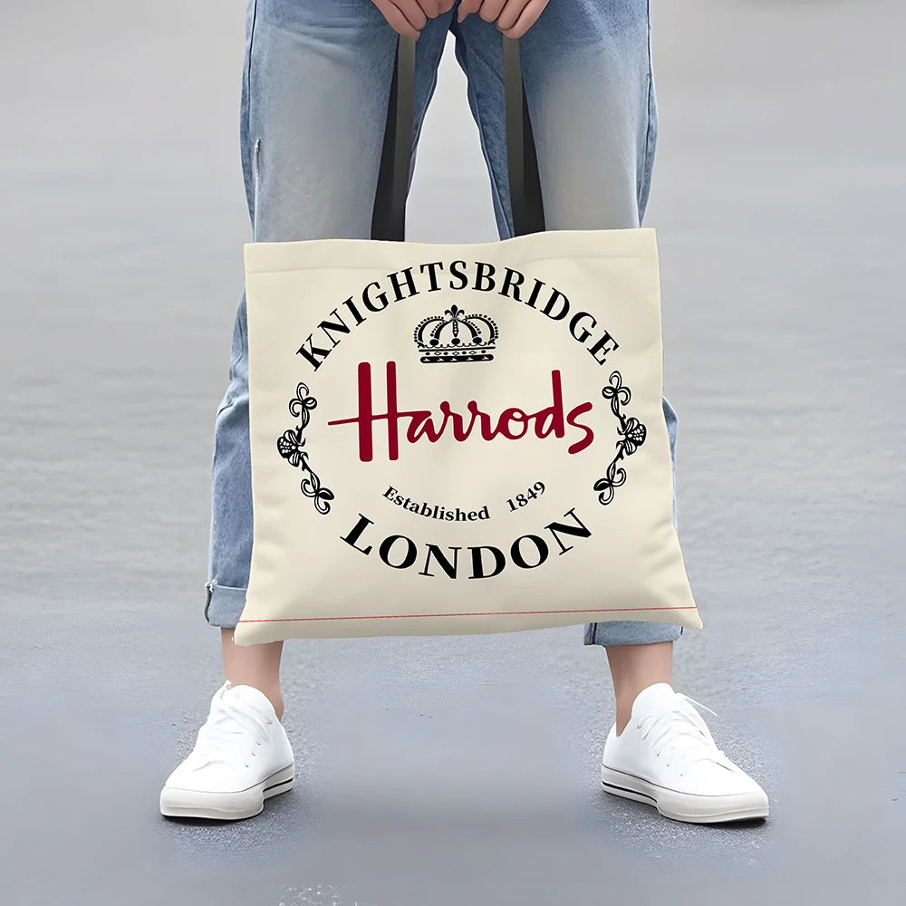 Harrods Knightsbridge London Grocery Tote Bag – Durable Shopping & Work Bag