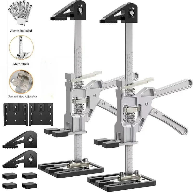 2-Pack Labor Saving Arm Jacks – 15.2" Aluminum Hand Lifting Tools with Bag for Furniture, Window & Door Installation