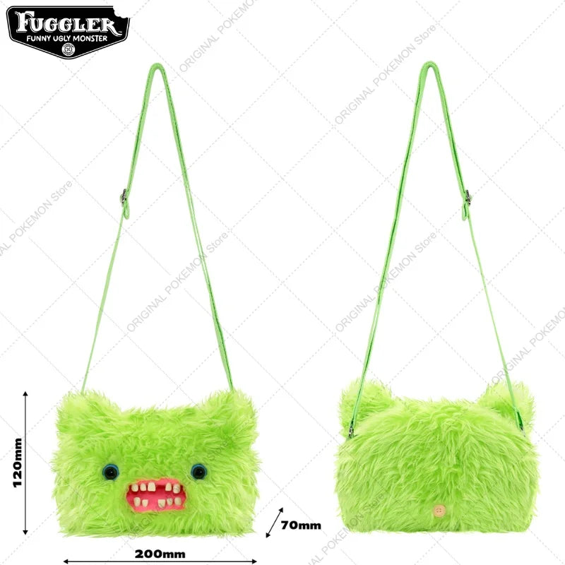 Original Fuggler Ugly Teeth Monster Plush Crossbody Bag – Kawaii Screech Mr. Buttons Shoulder Doll Gift