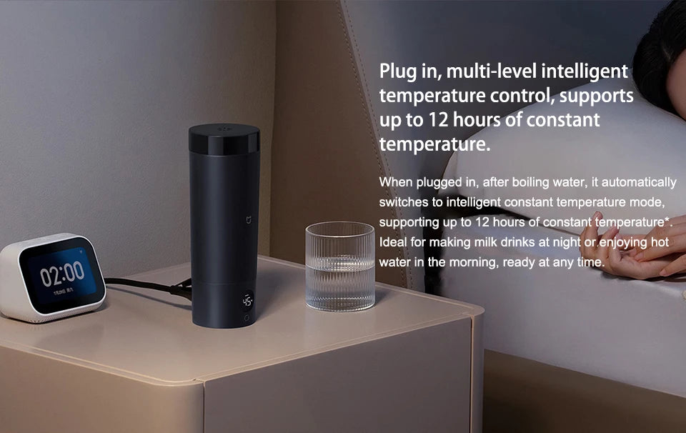 XIAOMI Mijia Portable Electric Kettle 2 — 350ml Smart Temperature Insulated Thermos Cup Fast Water Boiler for Travel