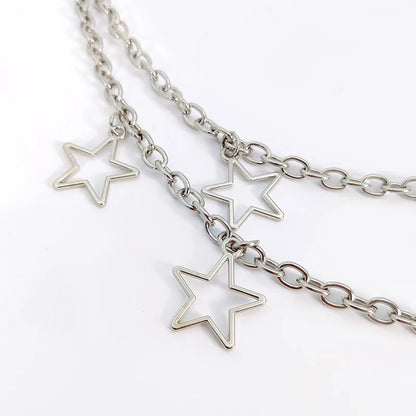 Unisex Jeans Pants Chain Belts - Punk Metal Crescent Geometric Bag Chain, Hip Hop Hipster Keychain for Men & Women