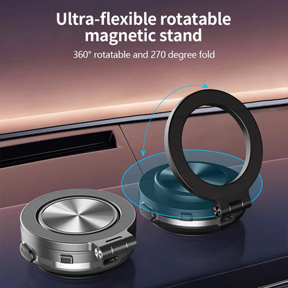 Car Phone Holder Magnetic Mount – 360° Rotating Strong Magnet Vacuum Adsorption for iPhone 12-16 Pro Max