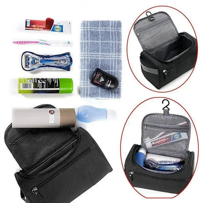 Portable Polyester Travel Cosmetic Bag: Waterproof Toiletries Organizer with Zipper