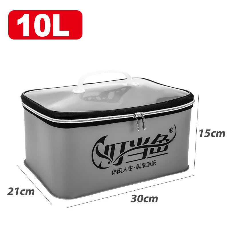 Multifunction EVA Folding Fishing Bag – Live Fish Bucket and Water Container, 4L/6L/10L/14L Tackle Storage Case