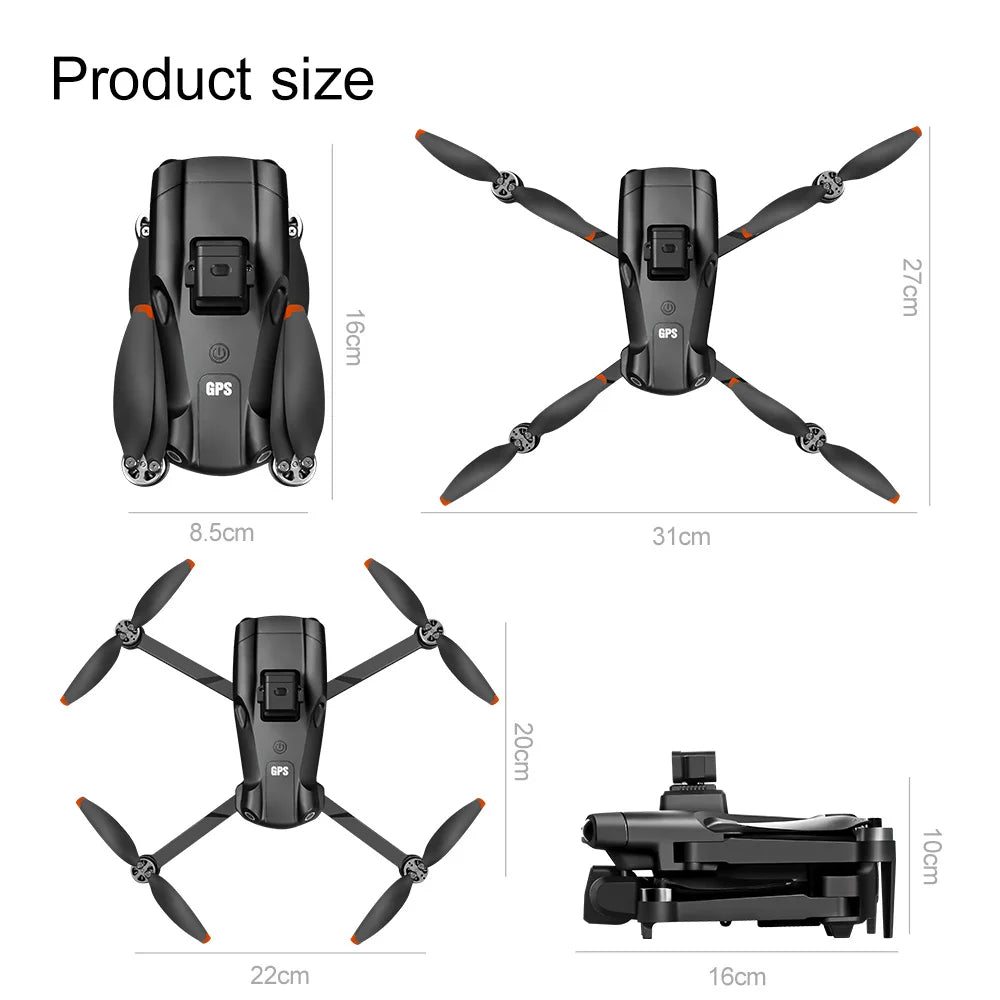 Xiaomi V198GPS Drone with 8K HD Camera – Foldable Brushless Quadcopter with Obstacle Avoidance & Optical ESC Aerial Tech