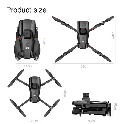 Xiaomi V198GPS Drone with 8K HD Camera – Foldable Brushless Quadcopter with Obstacle Avoidance & Optical ESC Aerial Tech