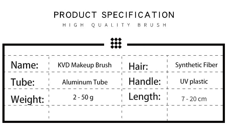 Kat Von D Makeup Brush Set – KVD Foundation, Blush, Highlight, Concealer, Powder & Eyeshadow Brushes Kit