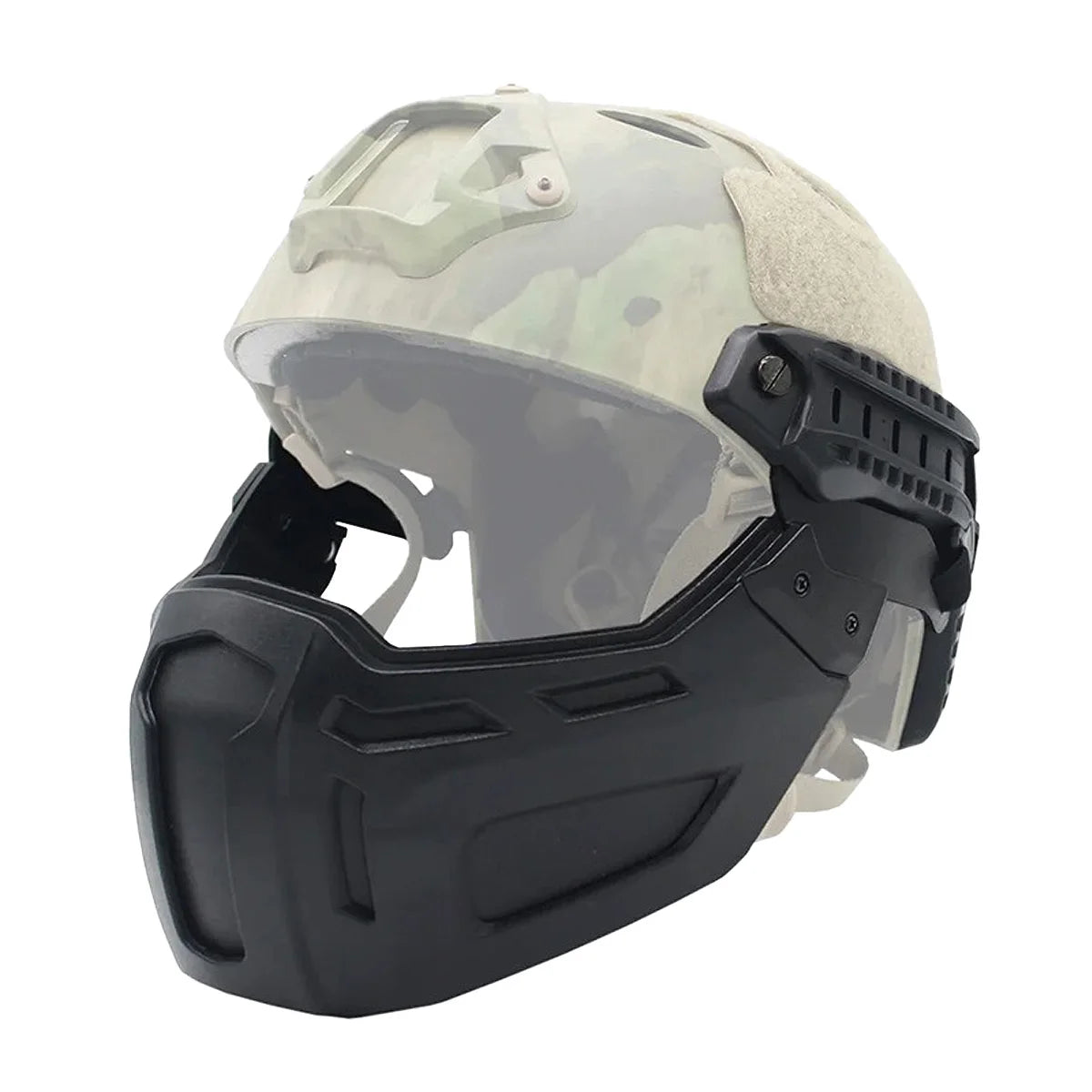 Tactical FAST Helmet Half Face Mask with Flip Goggles – Airsoft, Paintball, and Hunting Gear Accessories