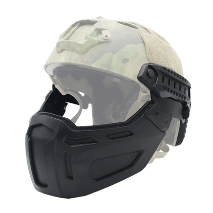 Tactical FAST Helmet Half Face Mask with Flip Goggles – Airsoft, Paintball, and Hunting Gear Accessories